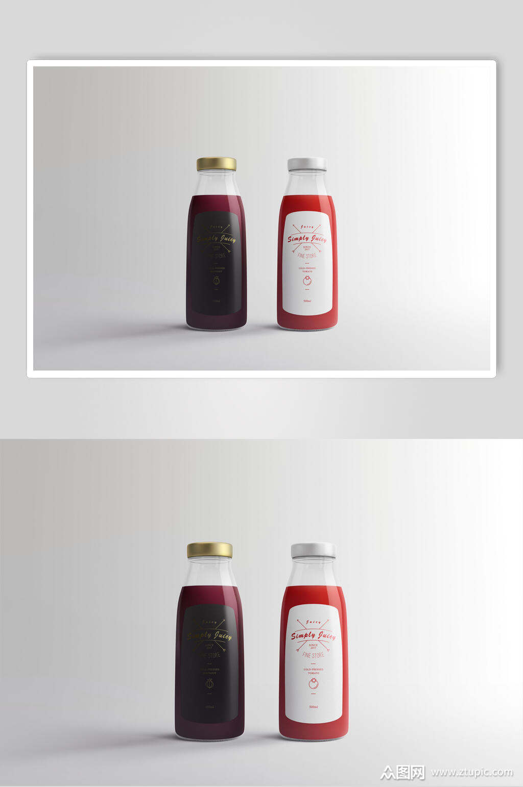 简约精致葡萄汁食品包装样机