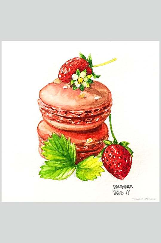 草莓汉堡美食甜品图片