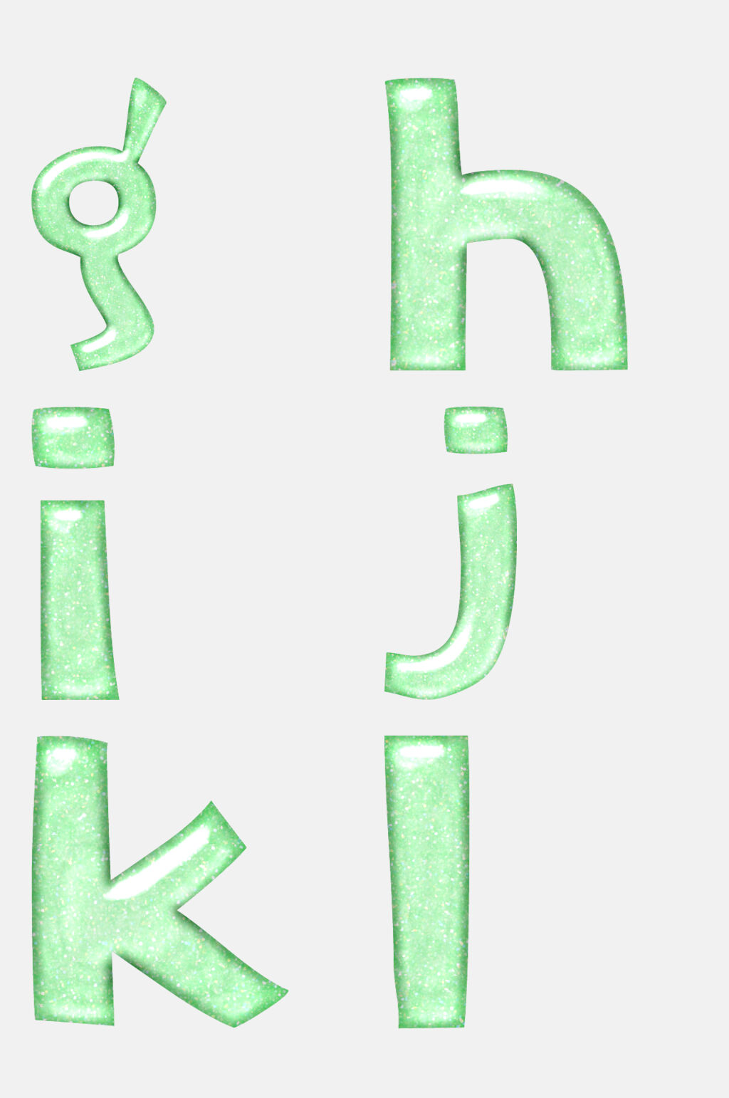 简约时尚绿色数字字母免抠元素素材