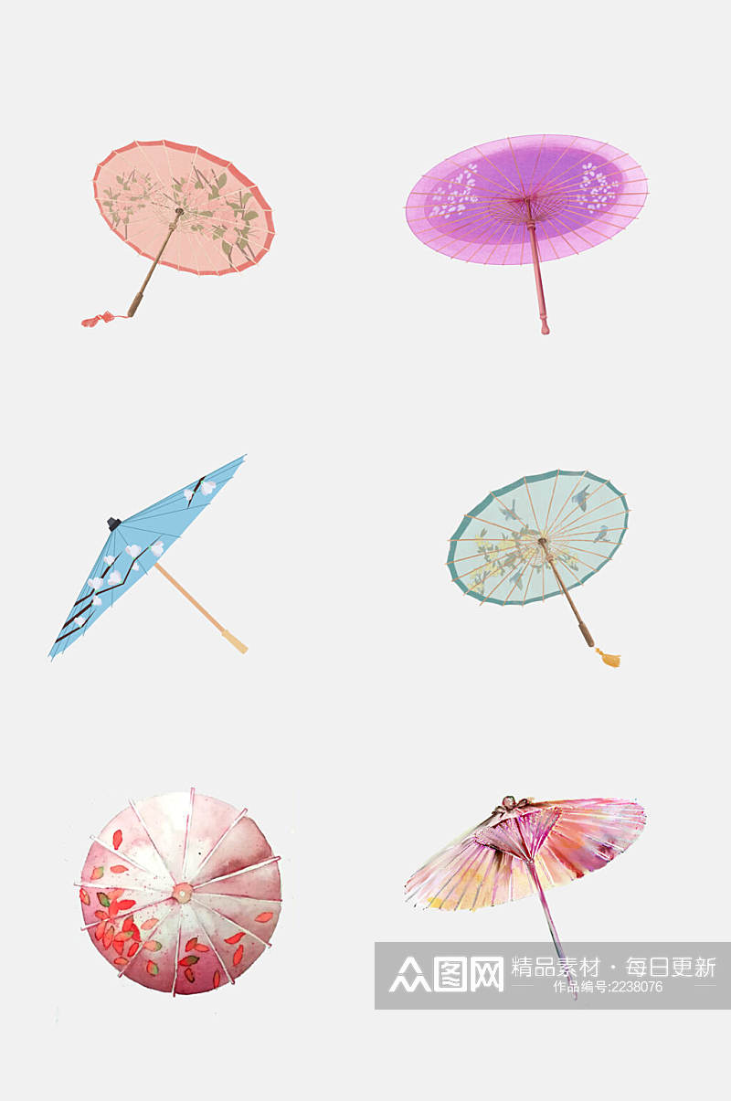 时尚高端中国风油纸伞免抠元素素材