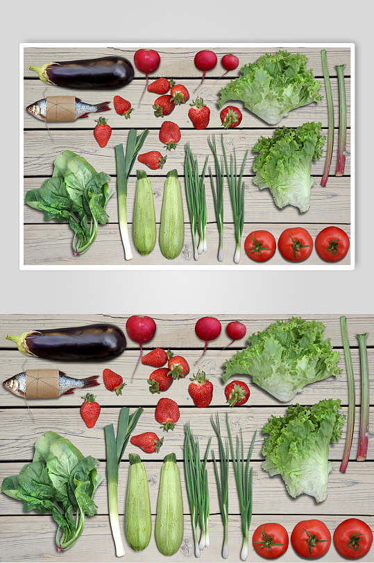 绿色蔬菜食材美食场景整套VI样机效果图