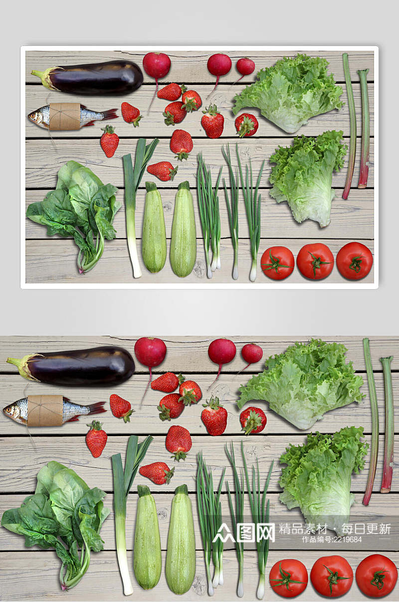 绿色蔬菜食材美食场景整套VI样机效果图素材