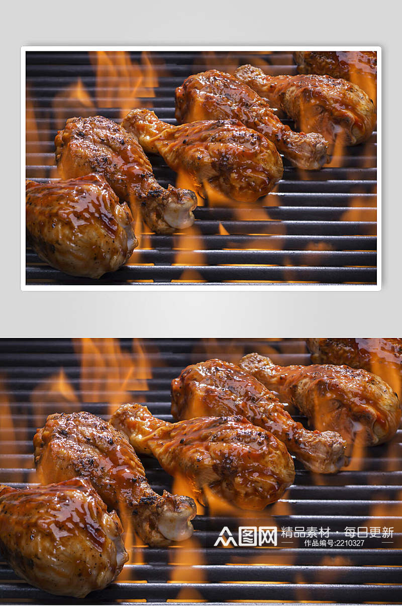 鲜香美味鸡腿烤肉牛排食物摄影图片素材