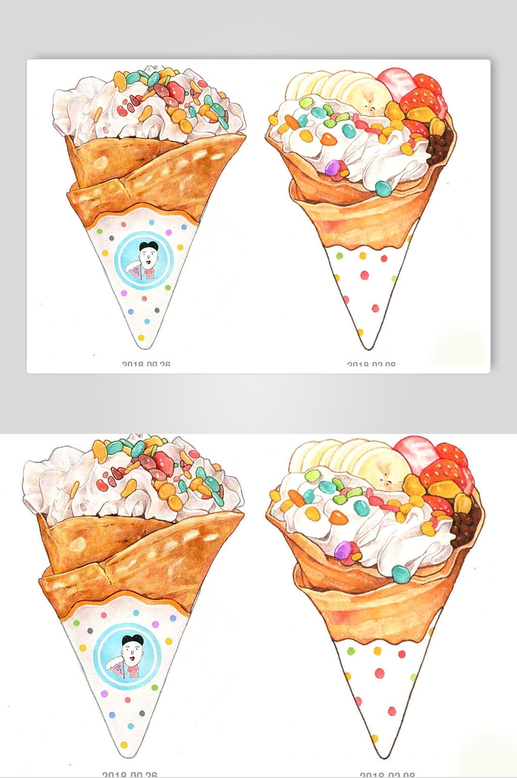 水果冰淇淋美食图片素材