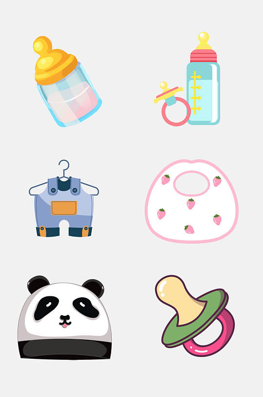 卡通婴儿母婴节用品免抠元素