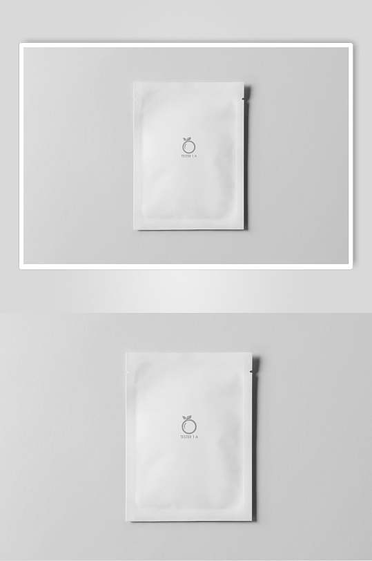 简约自然白色面膜包装样机