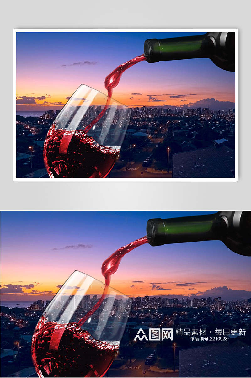 创意都市风葡萄酒图片素材