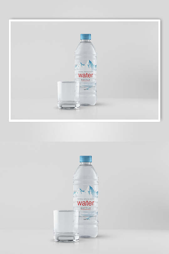 玻璃杯水瓶样机效果图