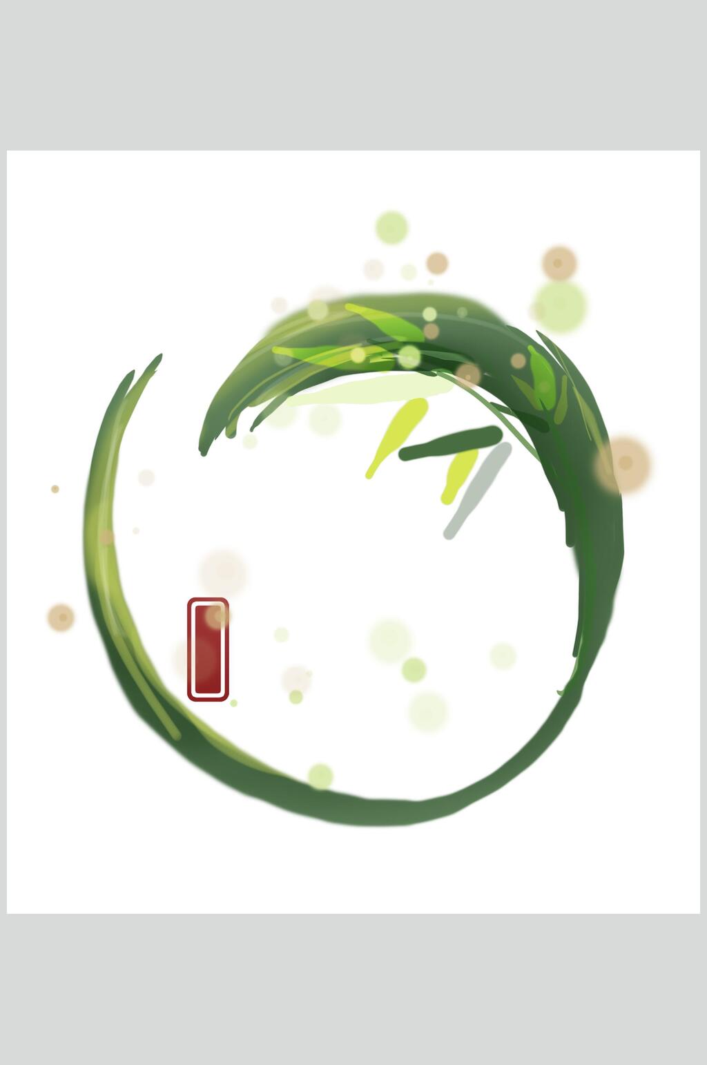 绿色简洁中国风水墨荷花竹子素材素材