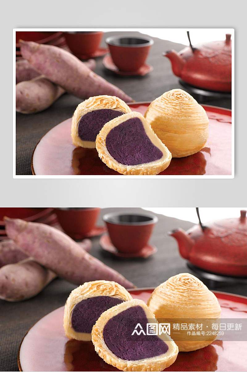 特色莲蓉月饼食品高清图片素材