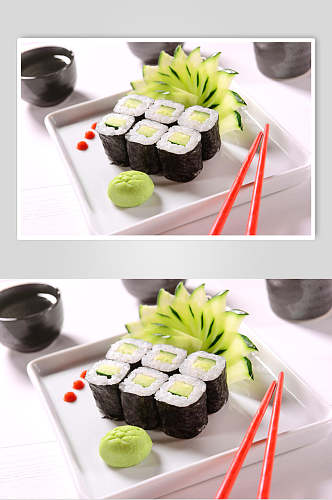 健康美味青瓜寿司日韩料理餐饮图片
