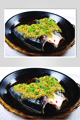 酱椒鱼头食物高清图片