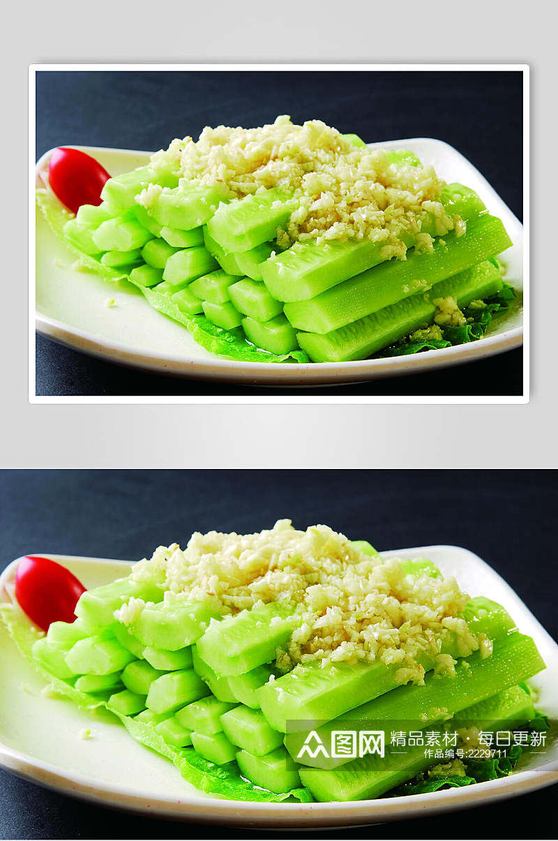 蒜泥黄瓜条食物摄影图片素材