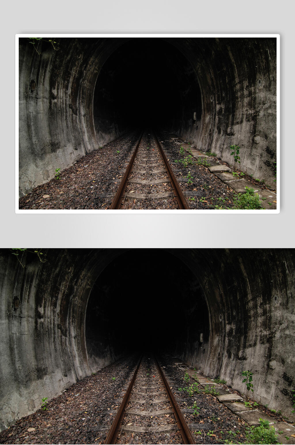 废弃地铁轨道隧道公路马路素材