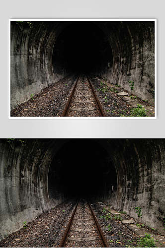 废弃地铁轨道隧道公路马路
