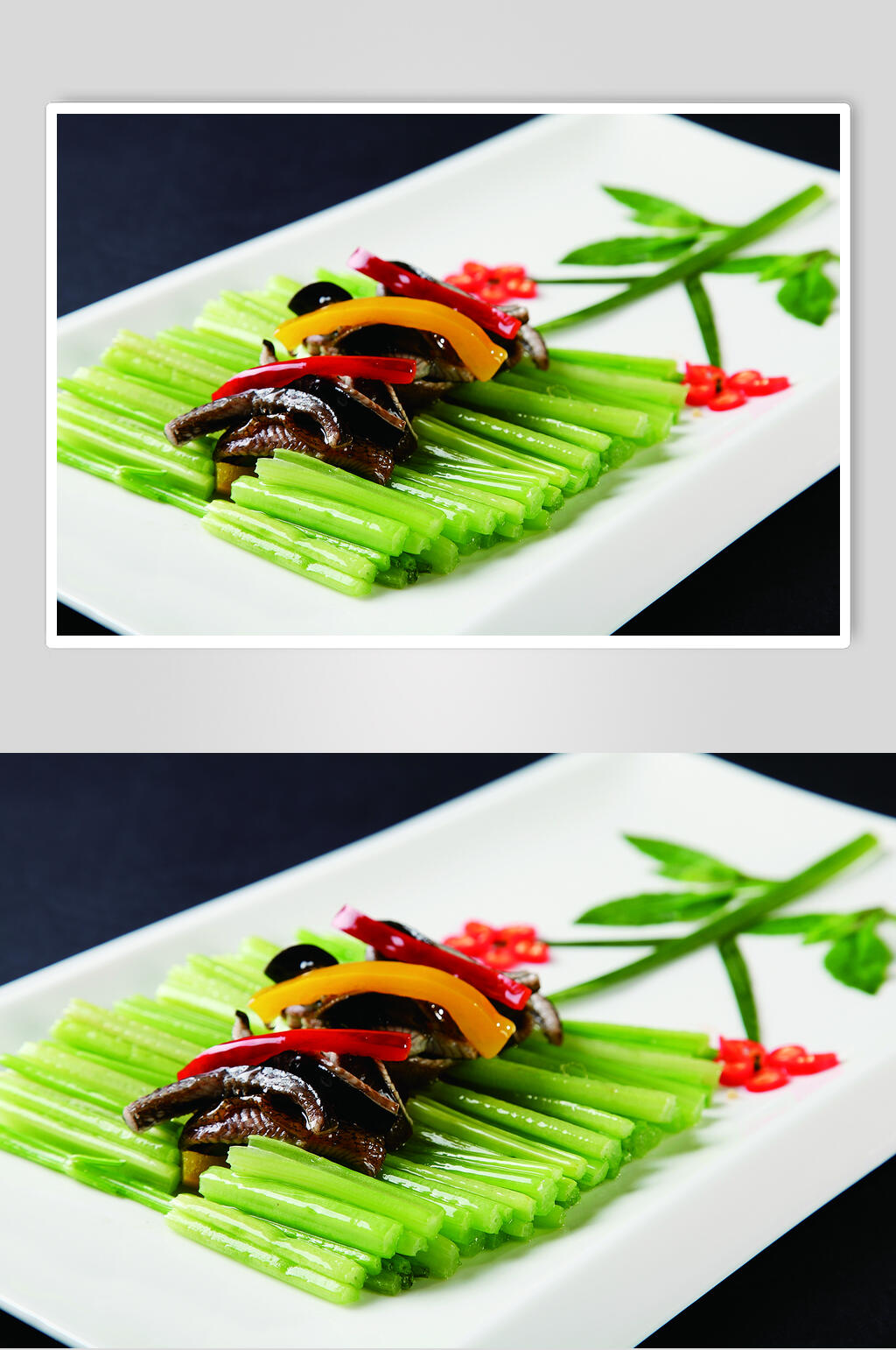 香芹炒鳝丝食物高清图片素材