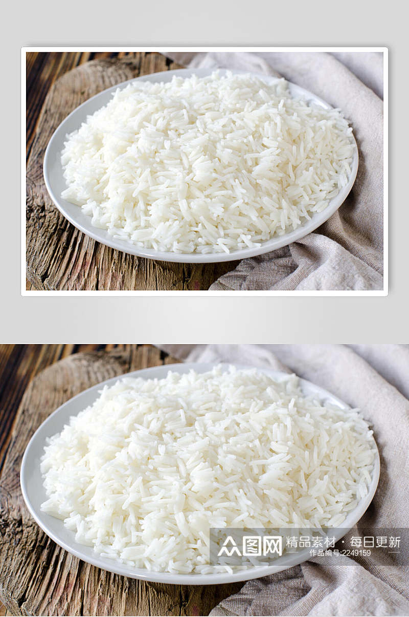 纯白蒸米饭食品图片素材