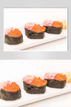 美味鱼籽寿司摄影图片