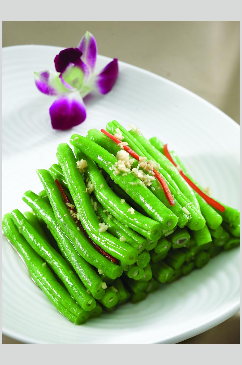 蒜香豆角食物摄影图片素材