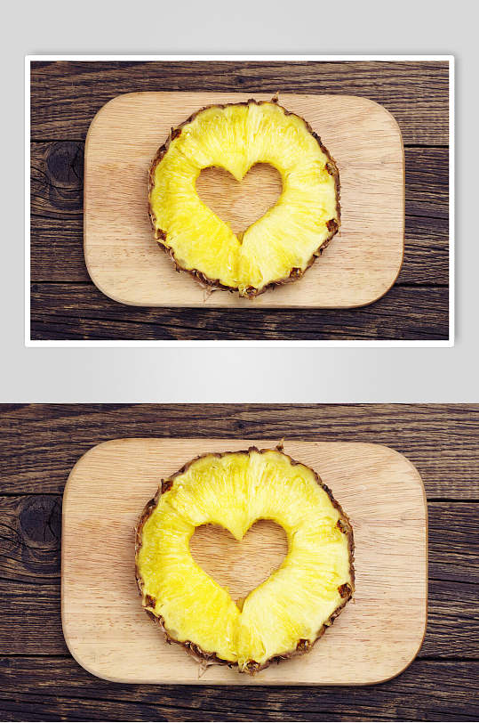 创意爱心菠萝水果食品摄影图片