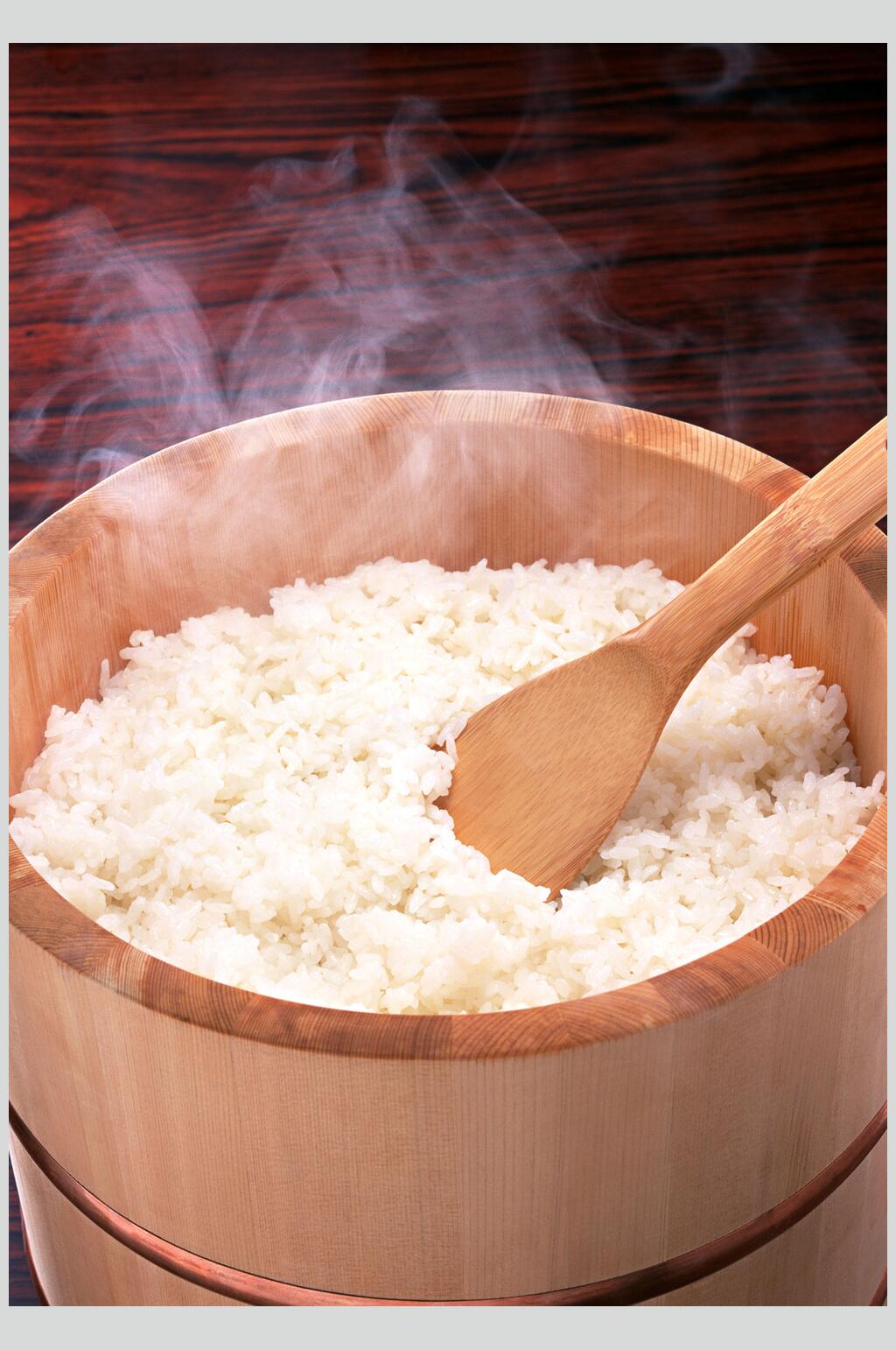 木桶蒸米饭食物图片素材
