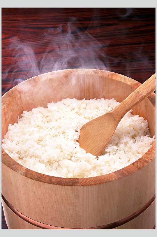 木桶蒸米饭食物图片