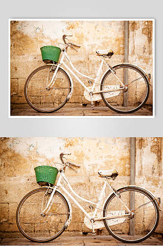 老旧自行车单车摄影图片