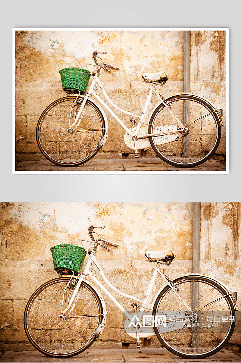 老旧自行车单车摄影图片素材