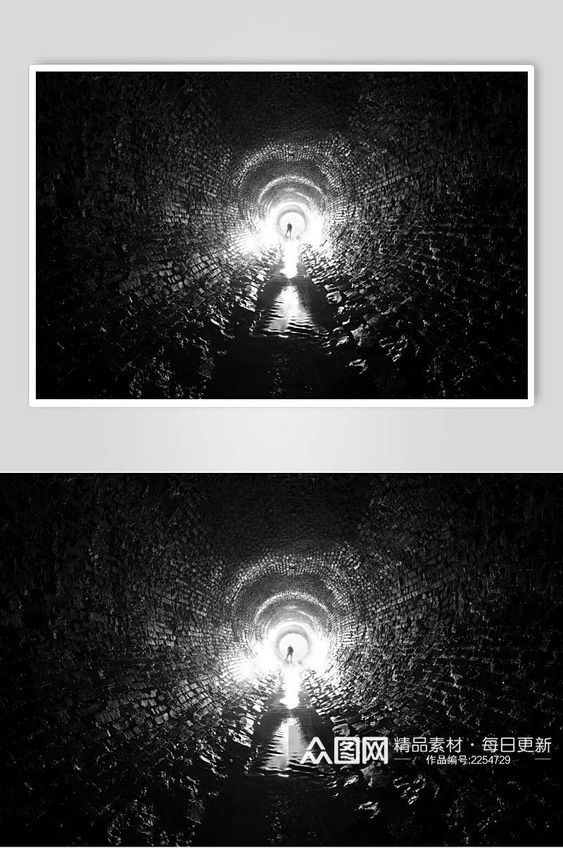 黑色隧道公路马路高清图片素材