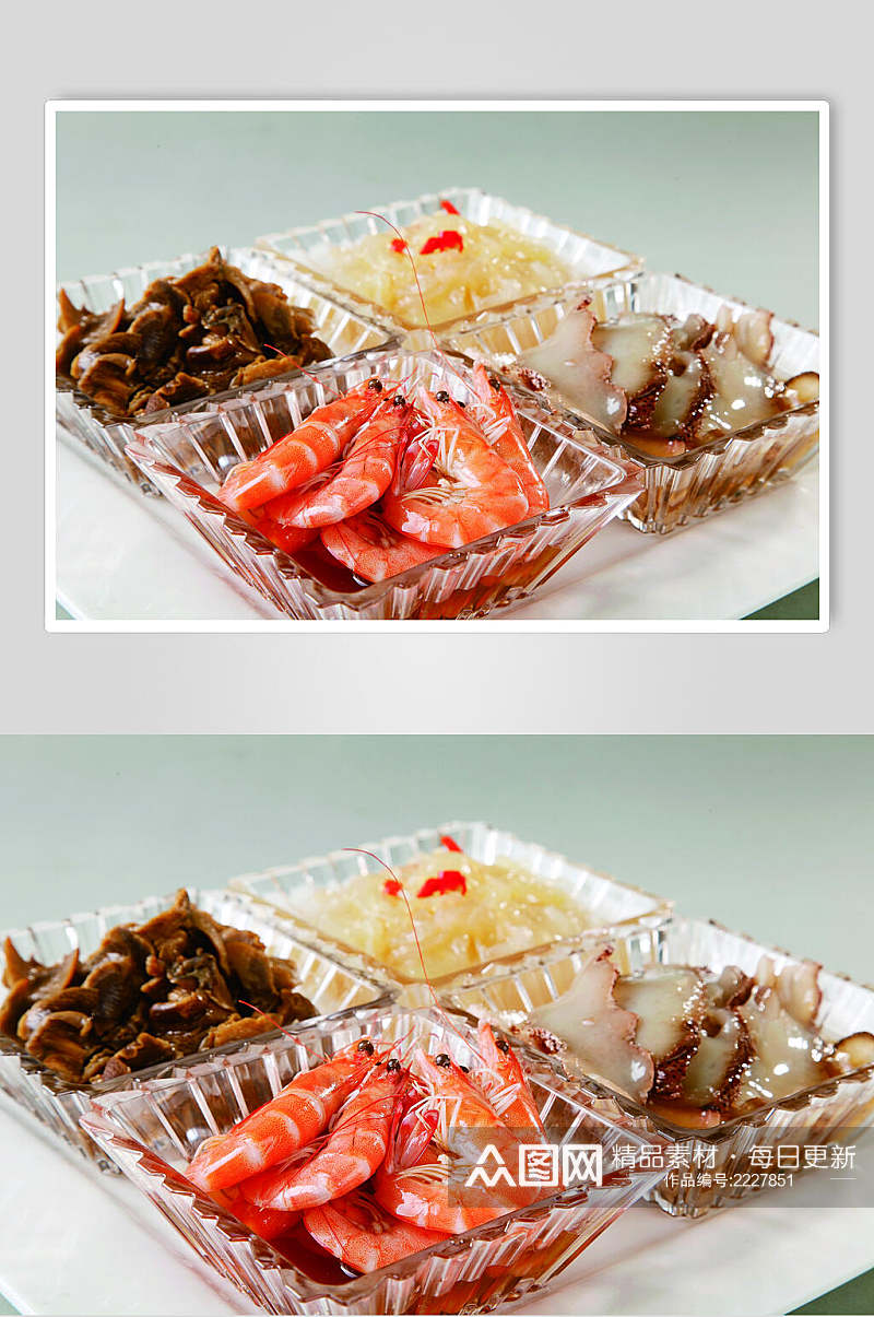 海鲜四大拼食物图片素材