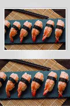 新鲜美味虾尾寿司餐饮图片