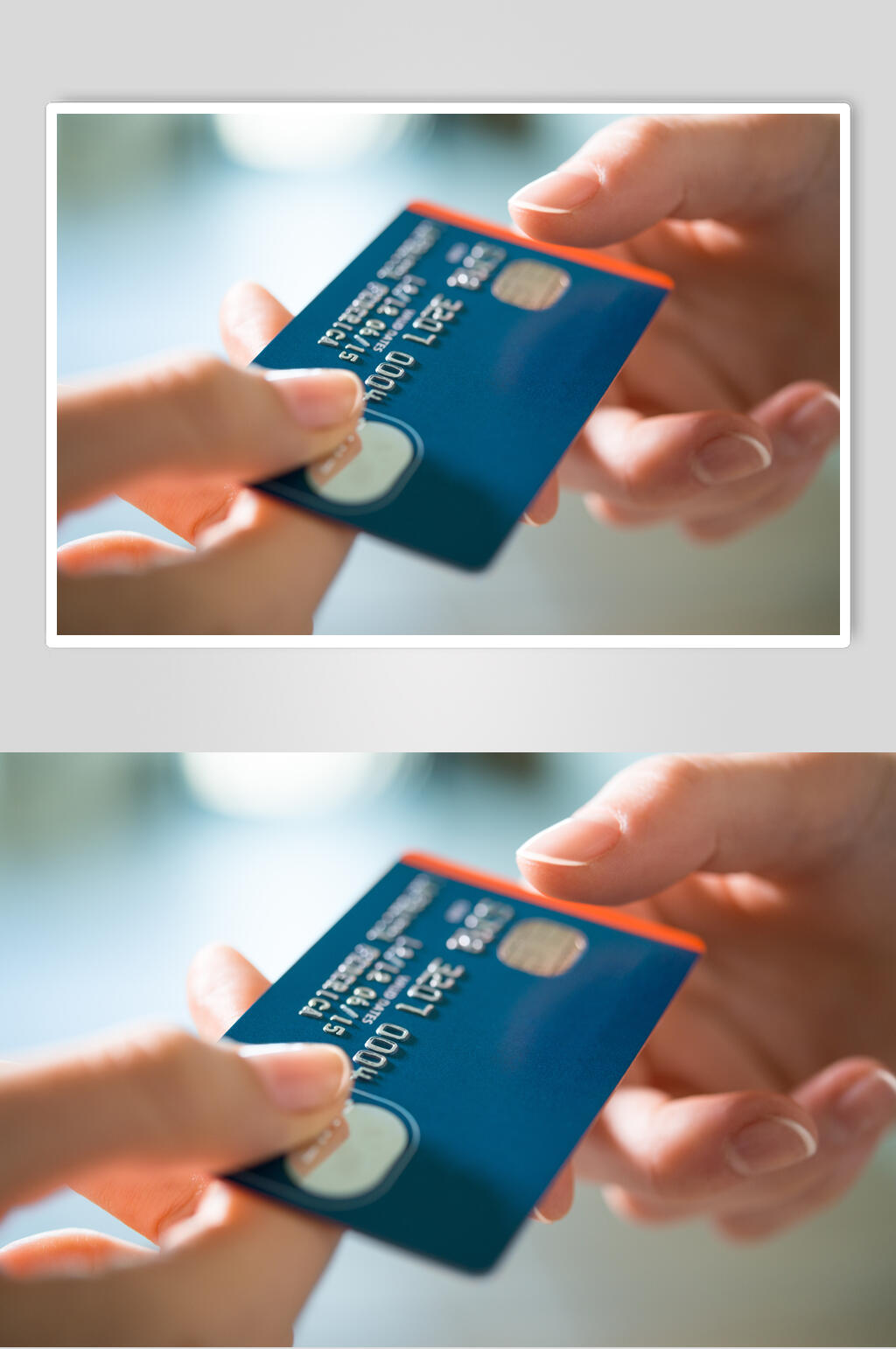 手拿信用卡银行卡网络购物电子支付高清图片