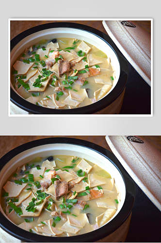 砂锅韭菜盒子食品摄影图片