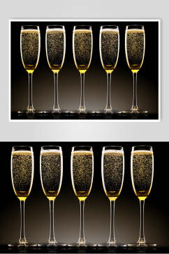 黑金香槟高脚杯高清图片