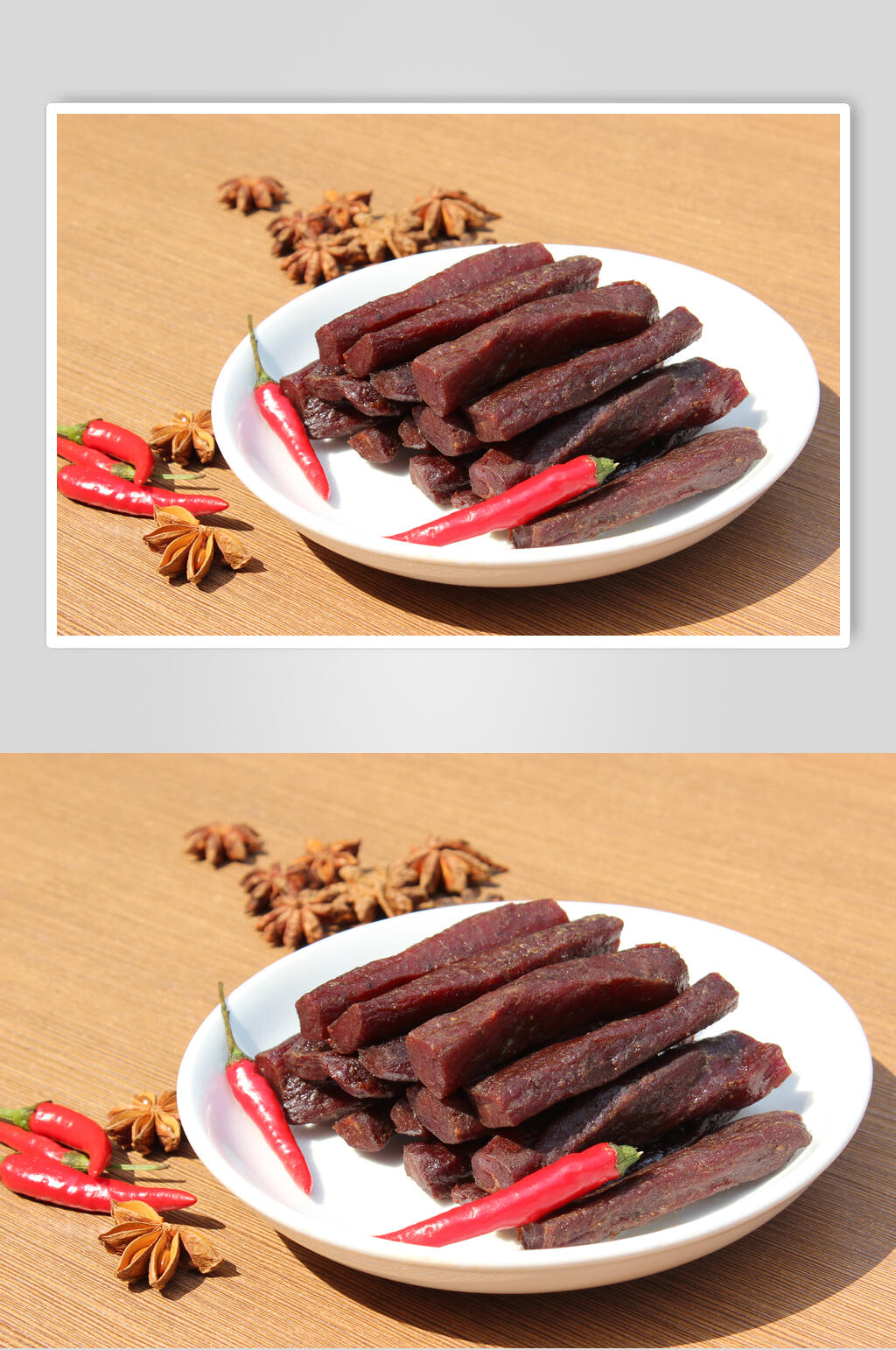 香辣牛肉干食品摄影图片素材