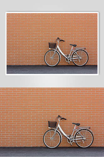 清新老旧自行车摄影图片