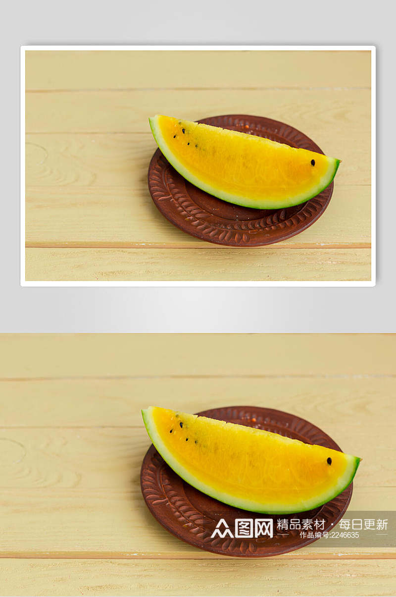 黄心西瓜水果食品高清图片素材