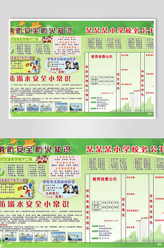 清新预防溺水学校安全教育宣传展板