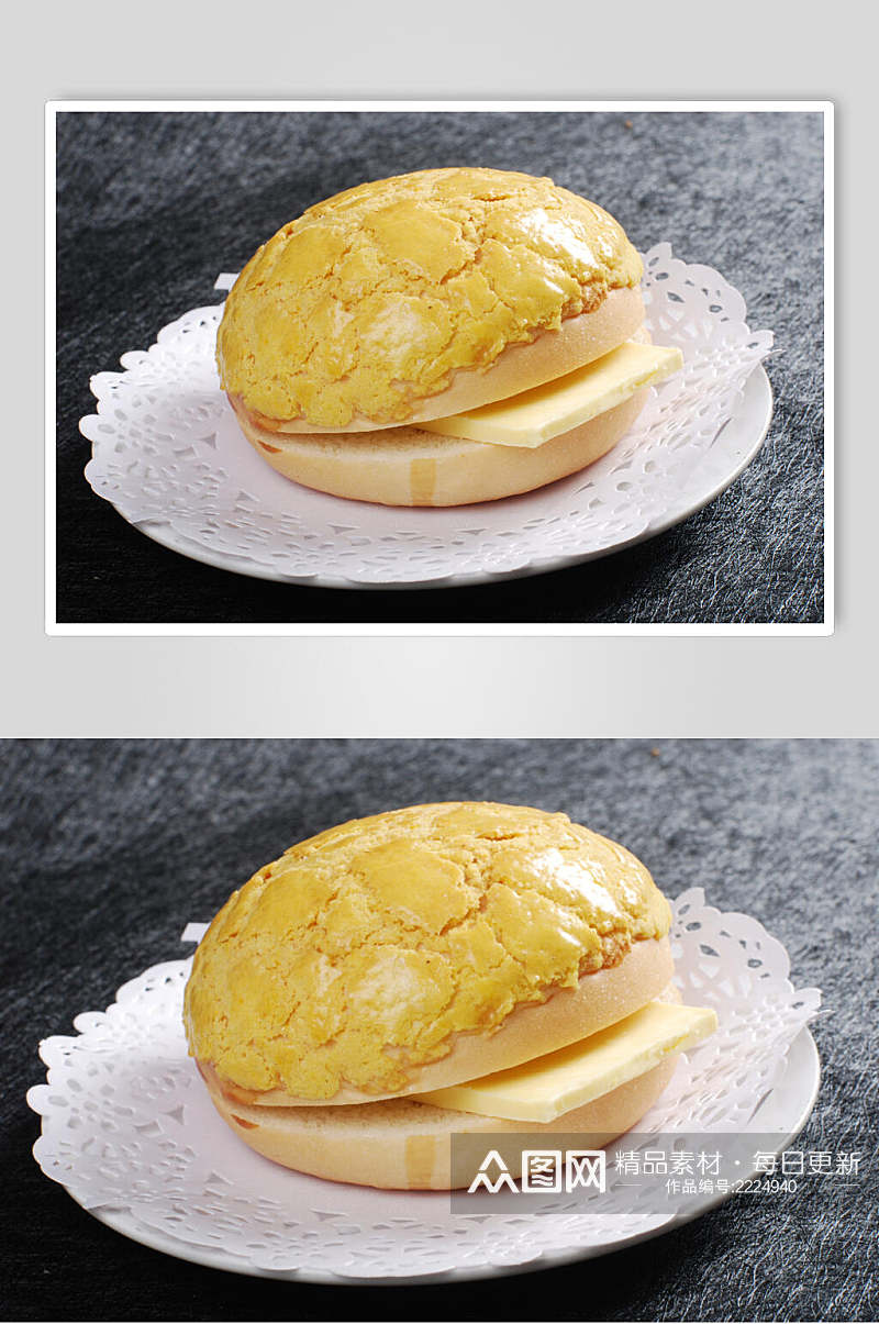 冰火菠萝油摄影图素材