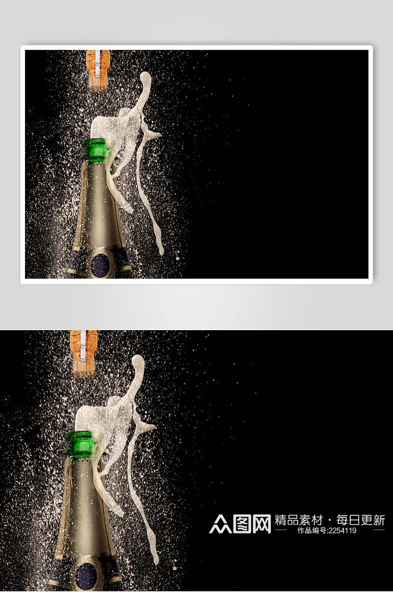 创意开瓶香槟高脚杯高清图片素材