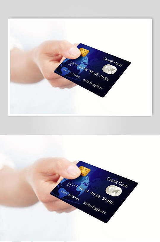 手拿信用卡银行卡网络购物电子支付图片