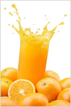 创意橙汁水果果汁食品摄影图片