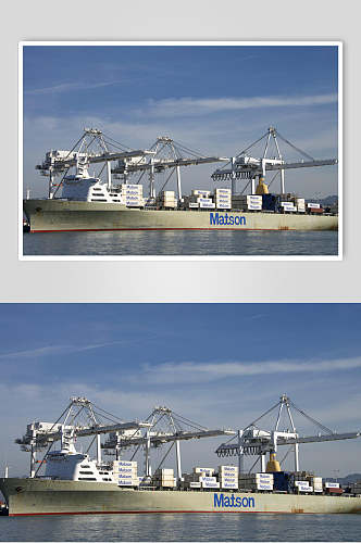 货轮船舶集装箱码头港口特写图片