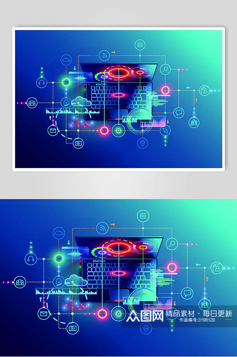 蓝色互联网数字技术素材素材