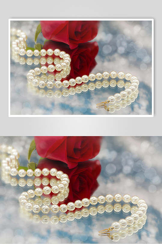 时尚珍珠珠宝项链摄影图片