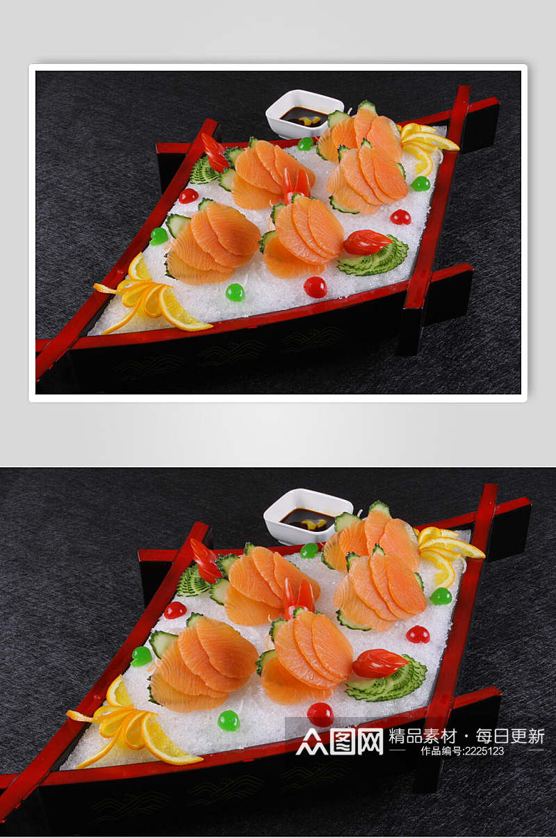 刺身三文鱼美食摄影图片素材