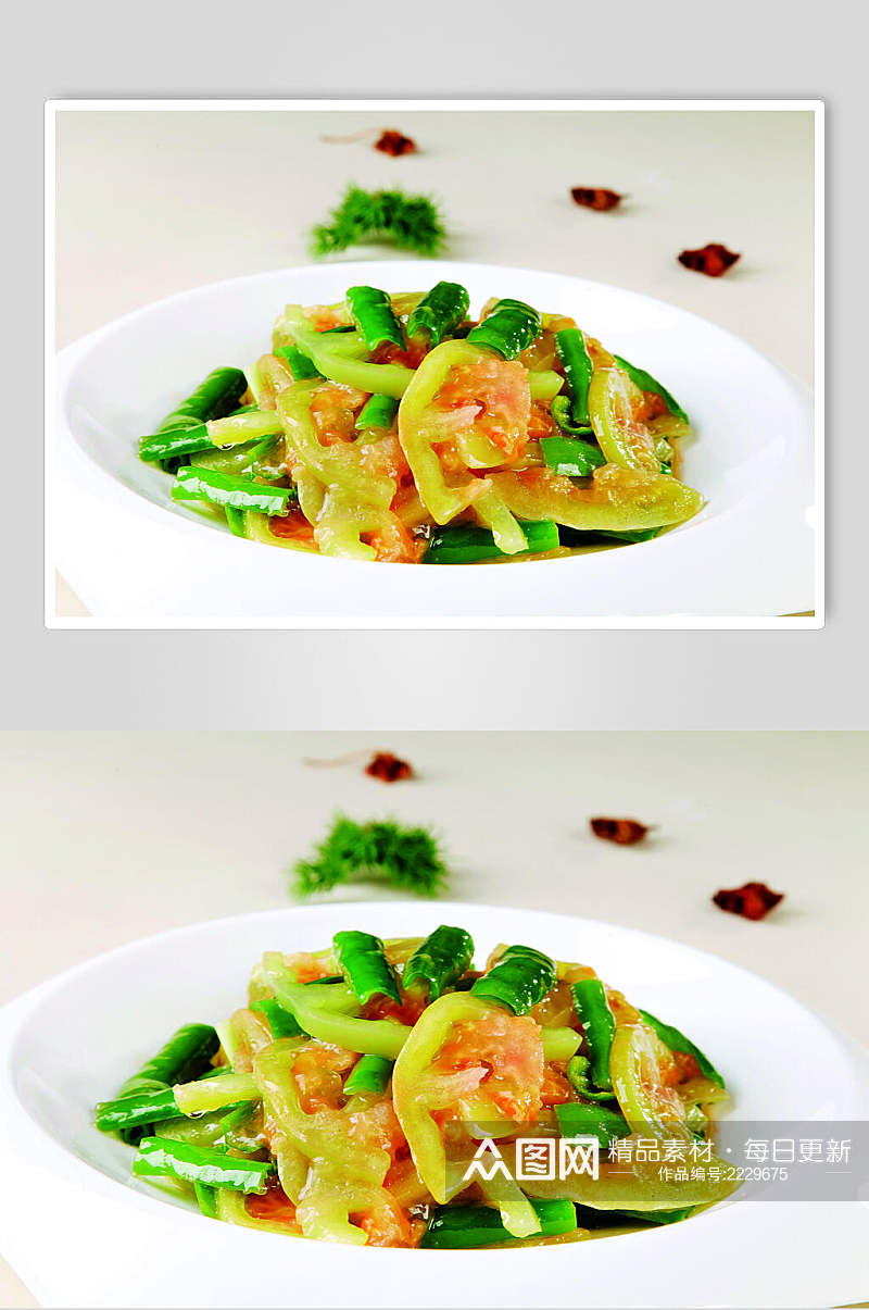 辣椒炒番茄食物摄影图片素材