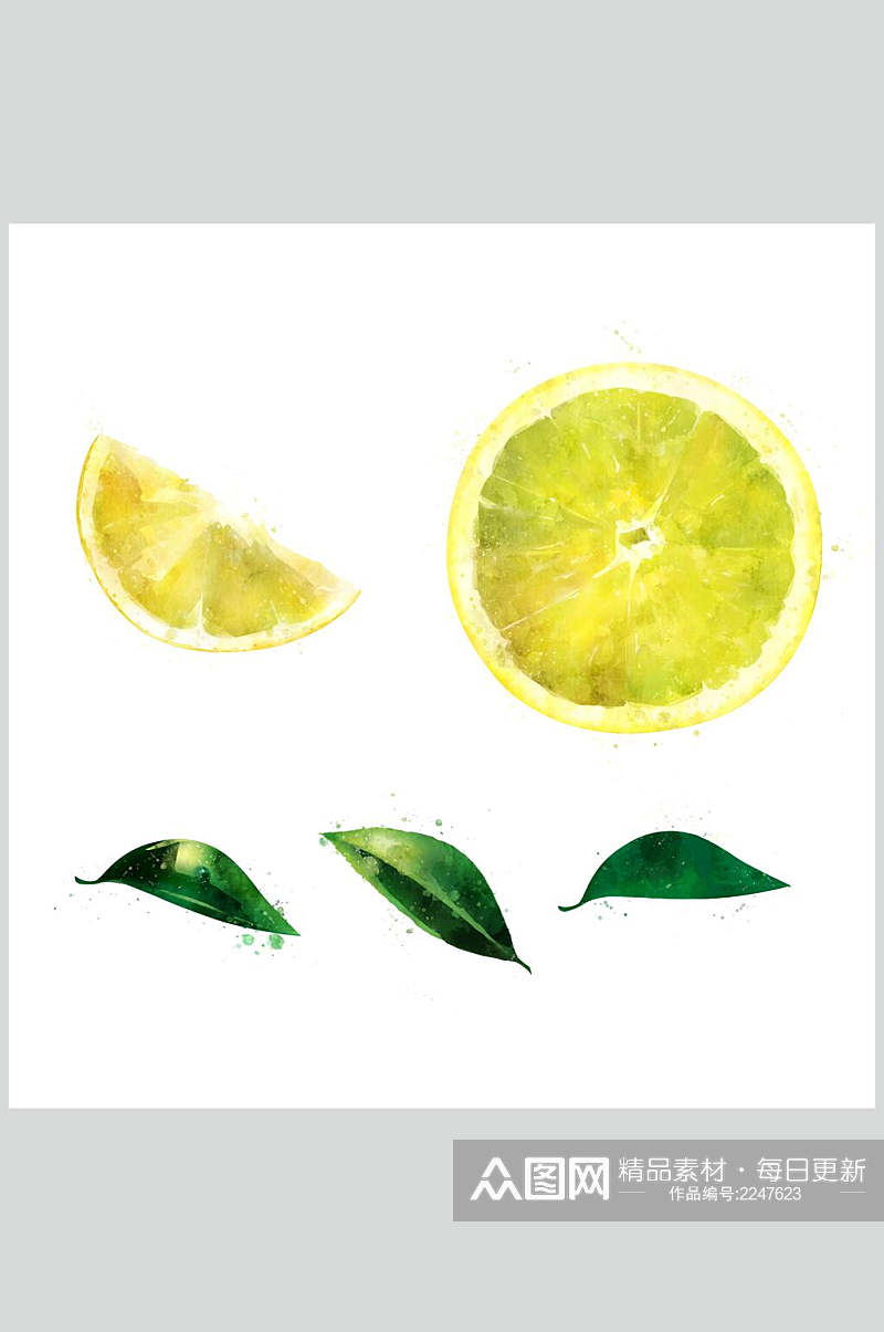 白底柠檬蔬果食品图片素材