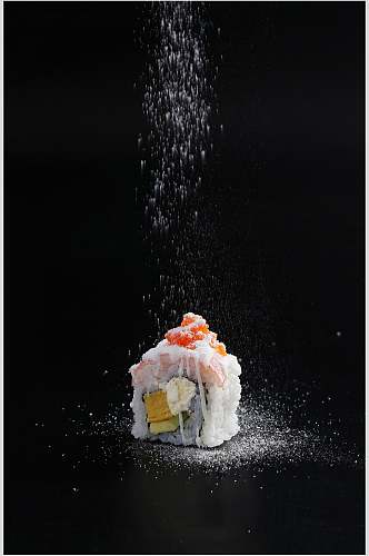 创意黑底寿司餐饮食品图片