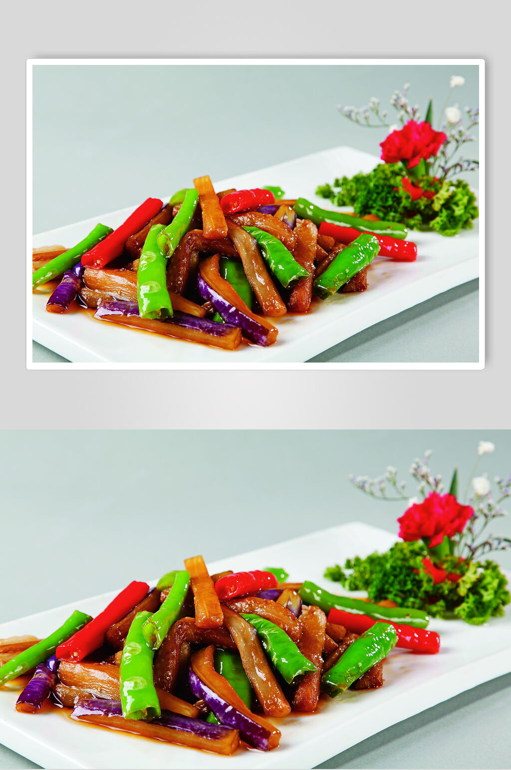 杭椒紫茄食物摄影图片素材